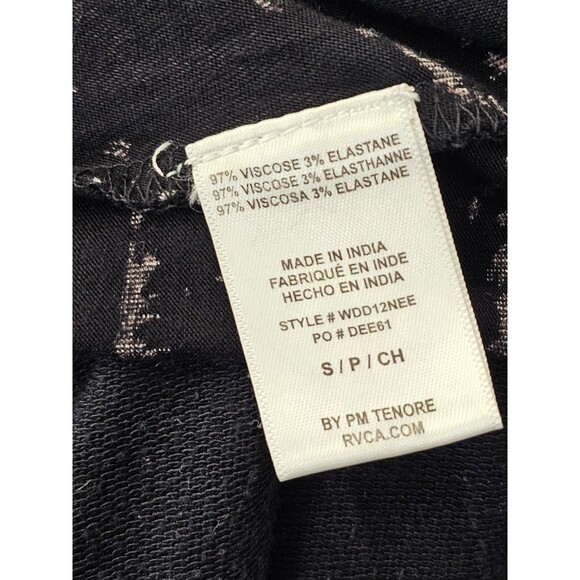 ALK Women's Small RVCA Black & White Long Sleeve Skater A-Line Jersey Dress NEW - Picture 8 of 9